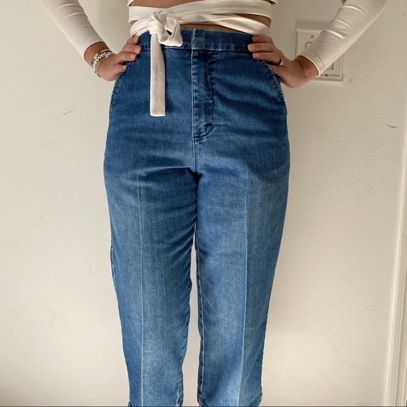 Lee High Waisted Cropped Wide Leg Jeans with Elastic size 6 - Picture 2 of 9